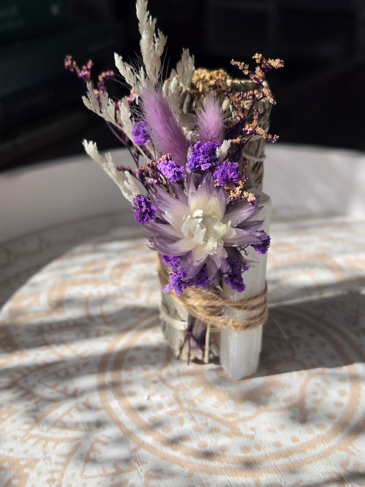 Sage & Selenite Cleansing Bundle with Dried Floral Posy