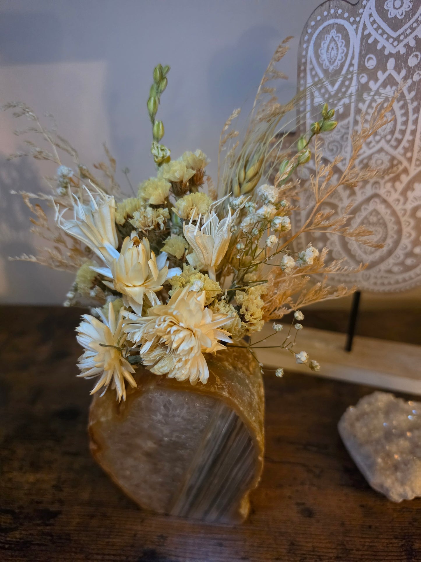 Golden Meadow Agate Floral Arrangement