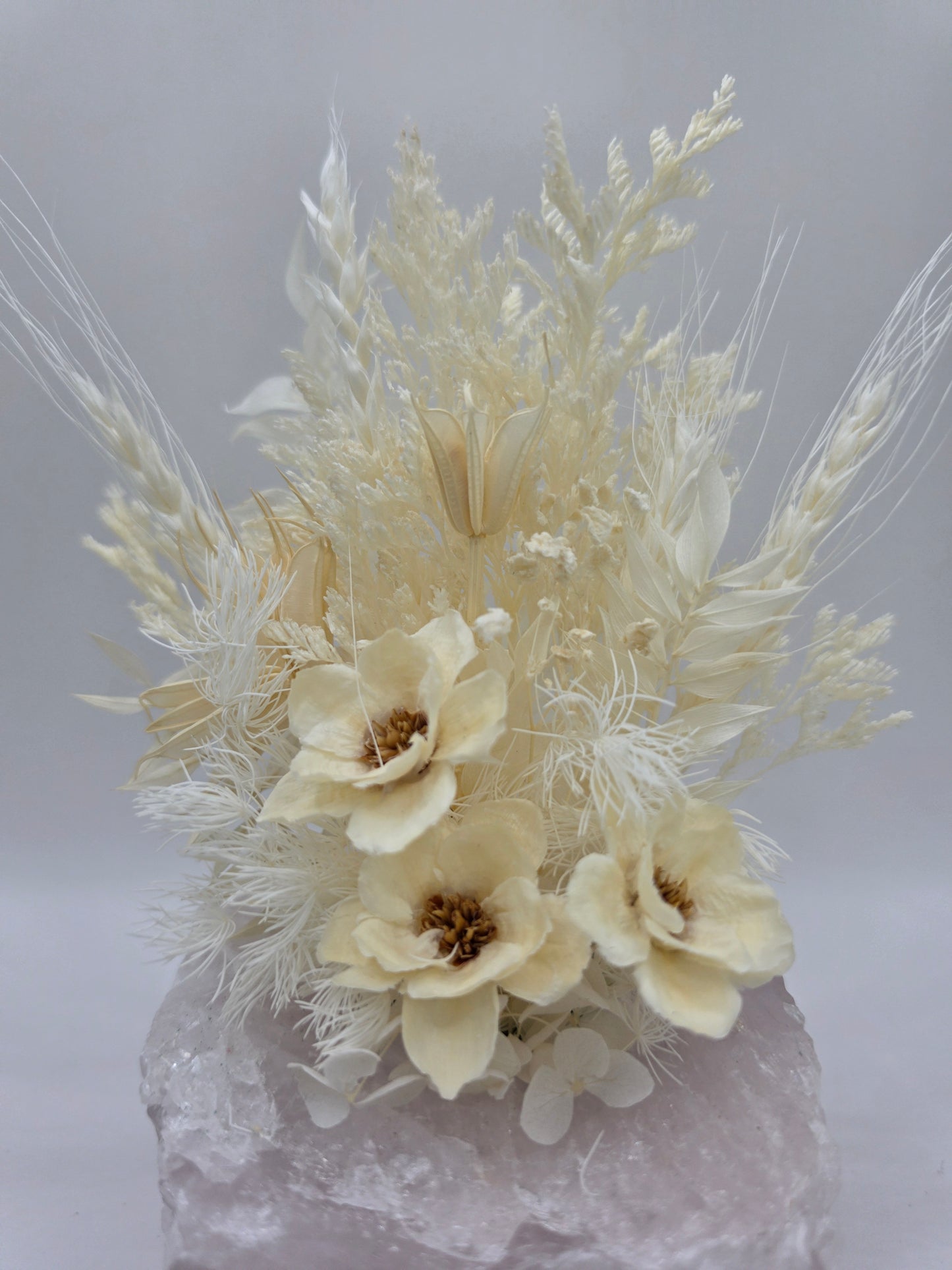 Ivory Meadow Rose Quartz Floral Arrangement