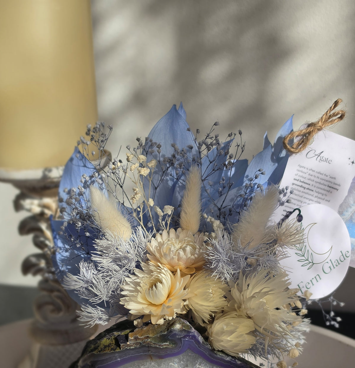 Blue Horizon Agate Floral Arrangement