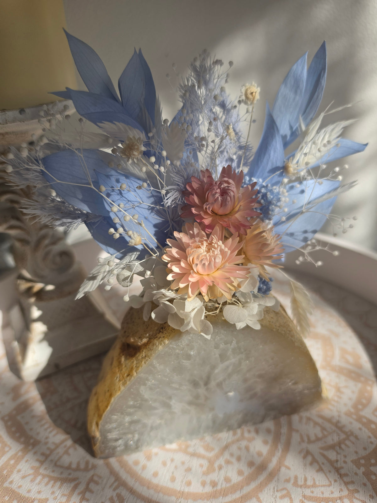 Peach Moon Agate Floral Arrangement